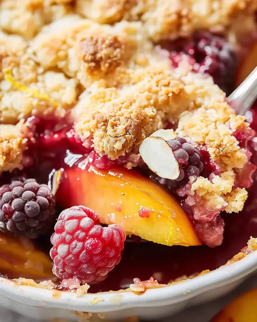 Easy Peach and Raspberry Cobbler