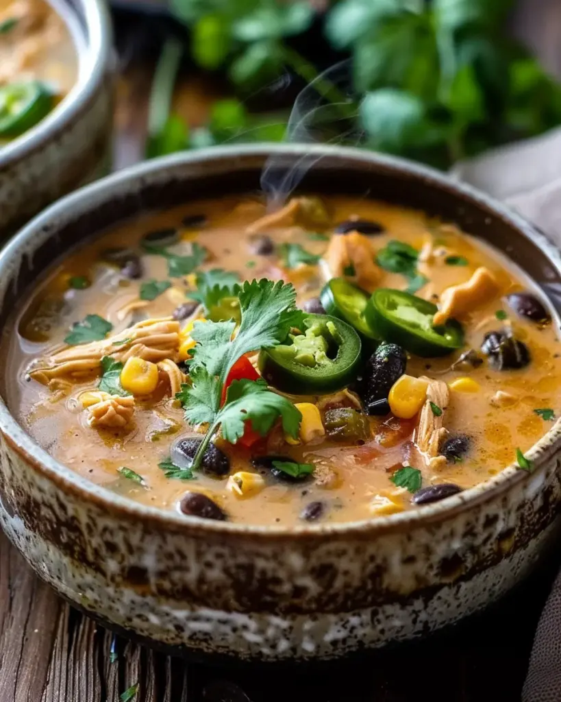 Chicken Poblano and Black Bean Soup