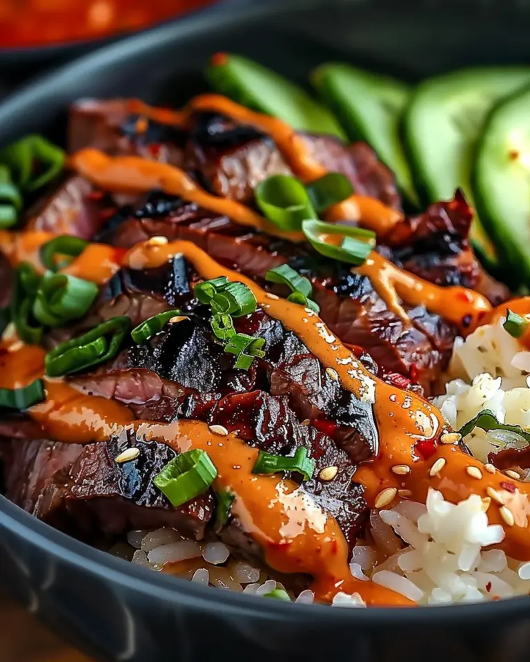 Irresistibly Easy Korean BBQ Steak Rice Bowls with Spicy Cream Sauce