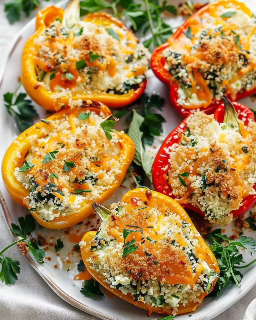 Herby Ricotta Stuffed Peppers
