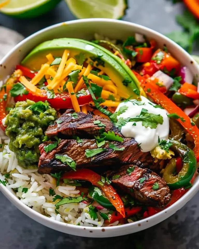 Easy Smoky Steak Bowl with Veggies and Rice