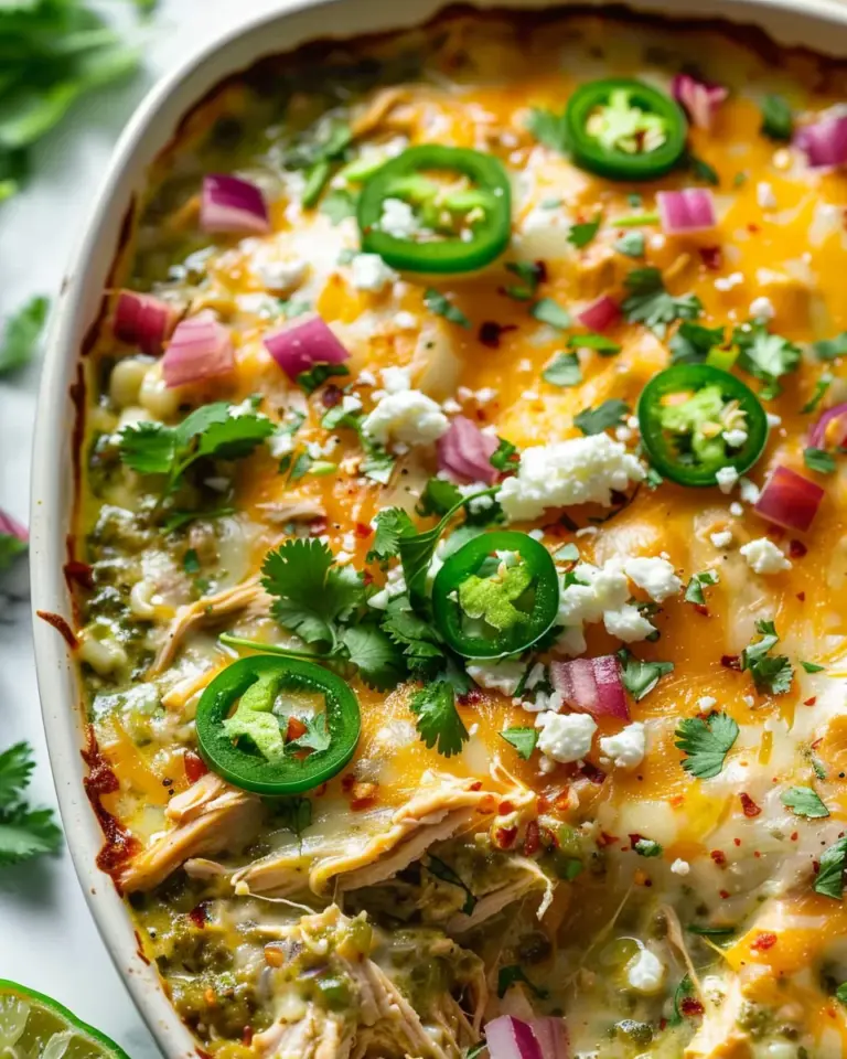 Delicious Salsa Verde Chicken Casserole