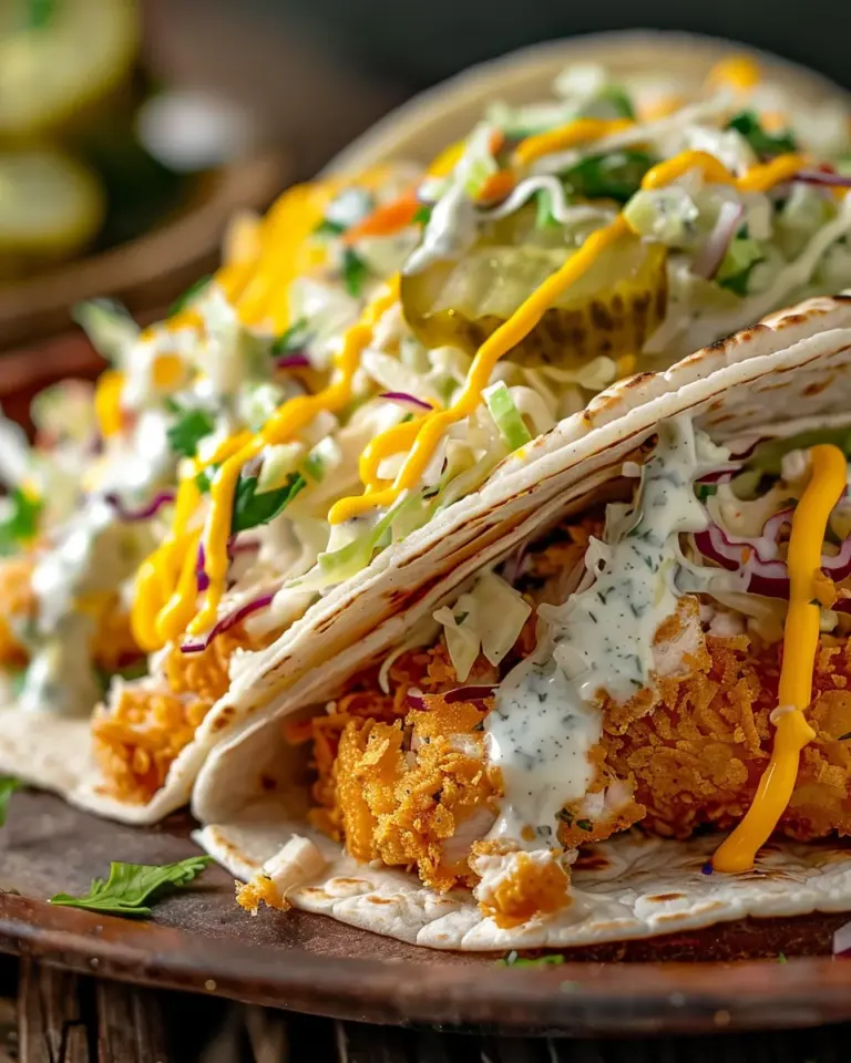 Dill Pickle Ranch Smash Chicken Tacos with Crispy Cheese Lace