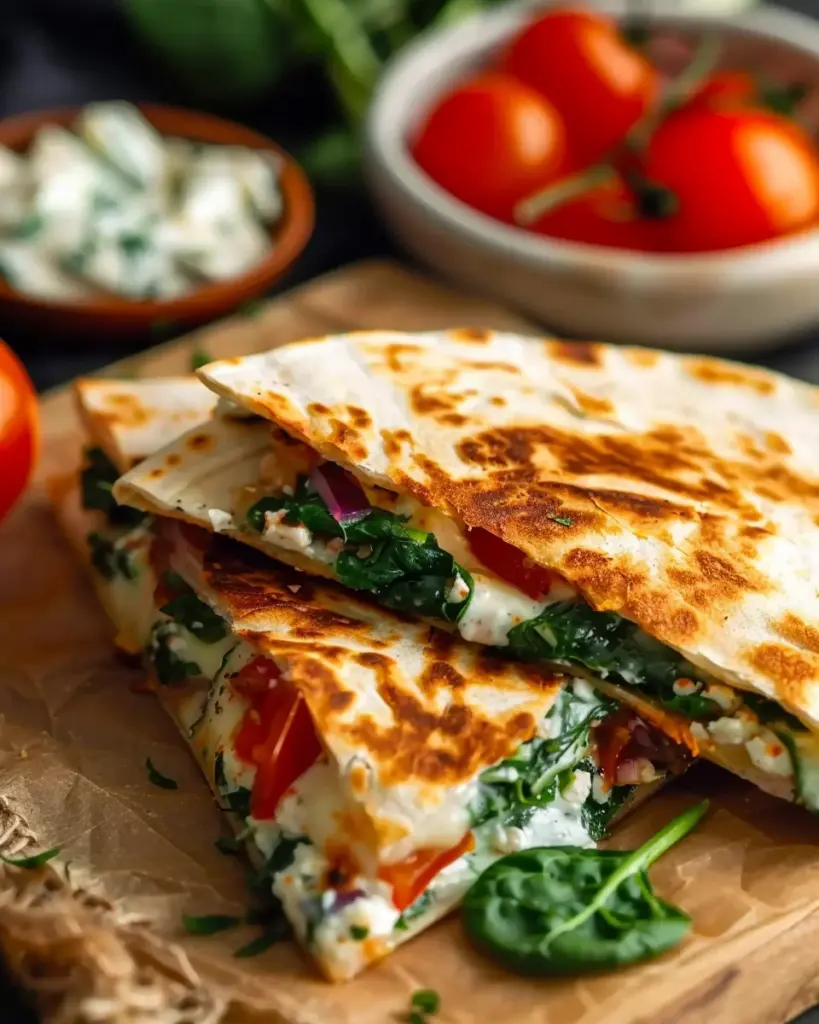 Cheesy Mediterranean Quesadilla